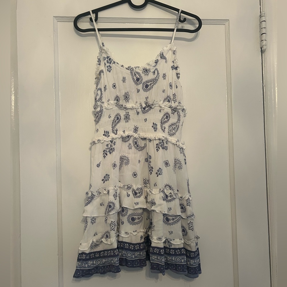 Ron Jon White and Blue Floral Sun Dress